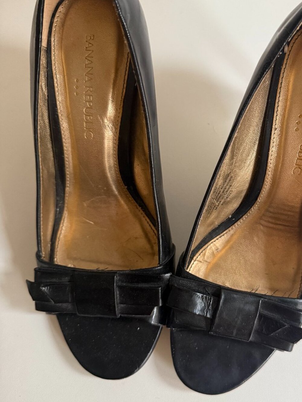 Banana Republic Patent Open Toe Heels Polished Professional